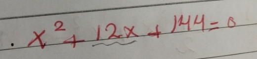 .x^2+12x+144=0