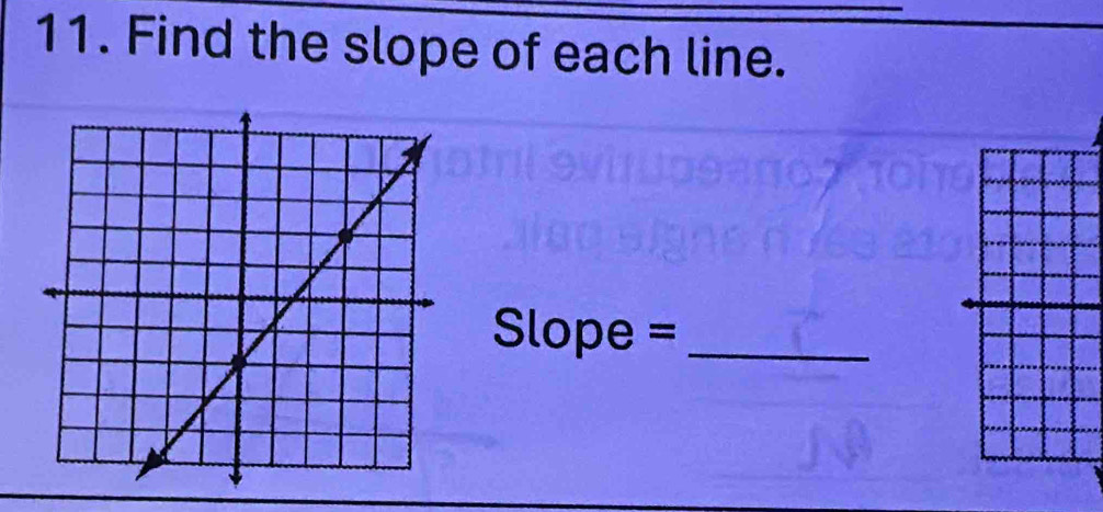 Find the slope of each line.
Slope = _