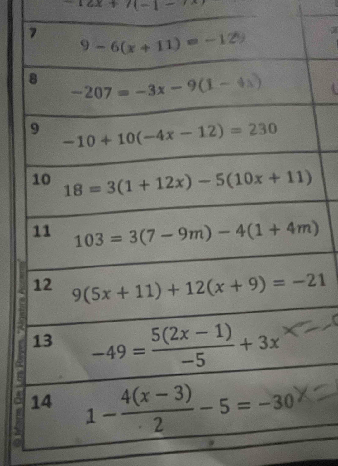 12x+7(-1-7x