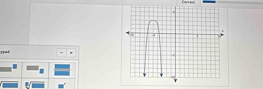 Correct 
ypad ×
sqrt[□](□ ) '