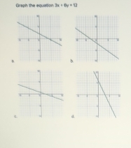 Graph the equation 3x+6y=13
Bb. 
d