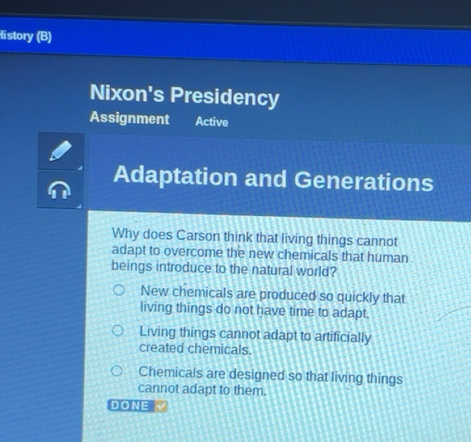 Solved: listory (B) Nixon's Presidency Assignment Active Adaptation and ...