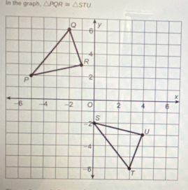 In the graph △ PQR≌ △ STU.