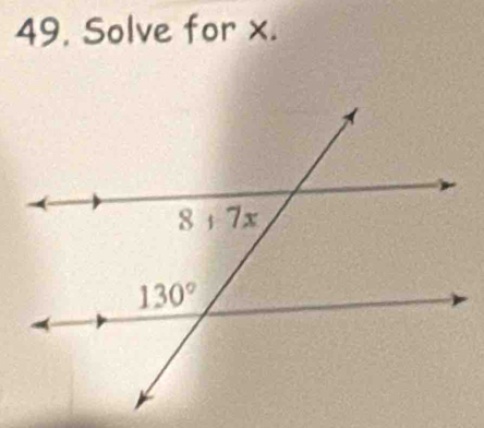 Solve for x.