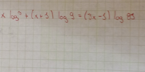 xlog^3+(x+1)log 9=(3x-1)log 85