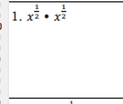 x^(frac 1)2· x^(frac 1)2