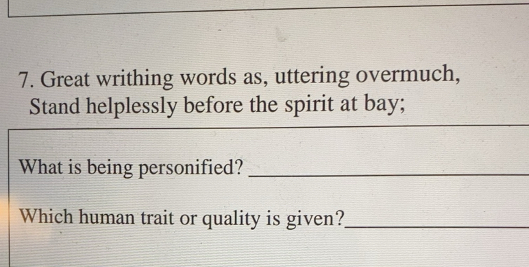 Solved: Great writhing words as, uttering overmuch, Stand helplessly ...