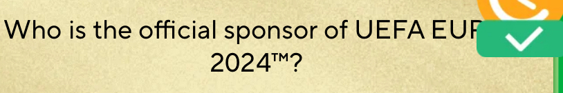 Who is the official sponsor of UEFA EUF
2024^(TM) ?