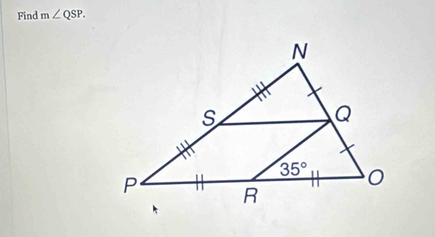 Find m∠ QSP.