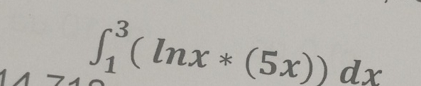 ∈t _1^3(ln x*(5x))dx