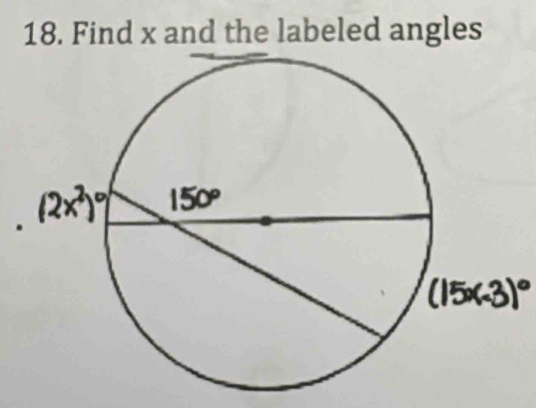 Find x and the labeled angles