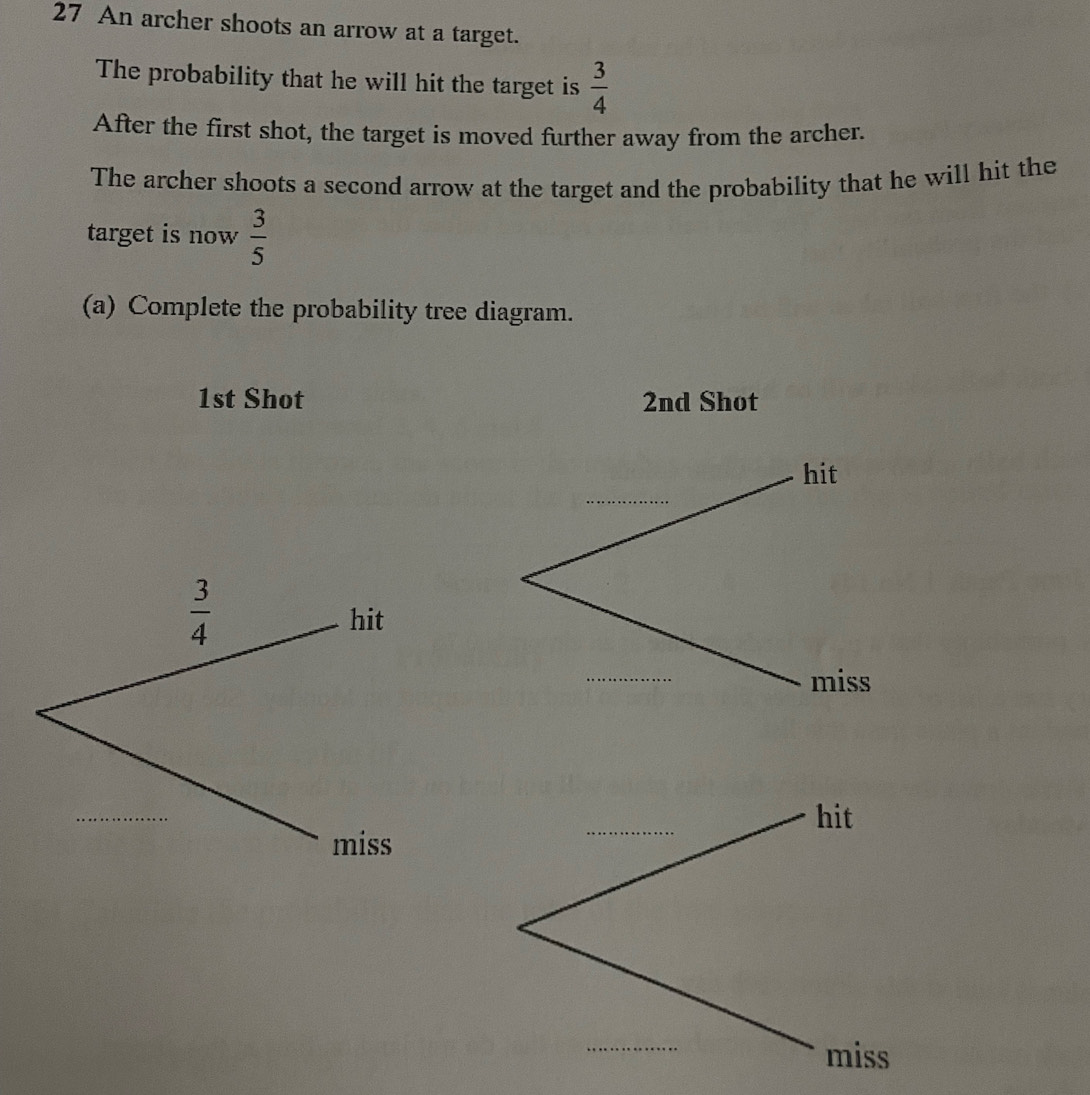 Solved: An archer shoots an arrow at a target. The probability that he ...