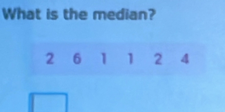 What is the median?
2 6 1 1 2 4