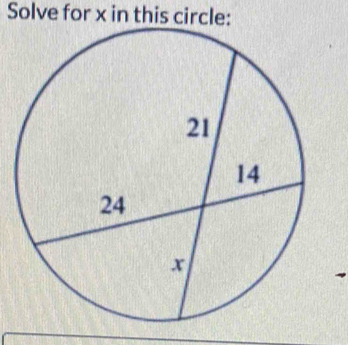 Solve for x in this circle: