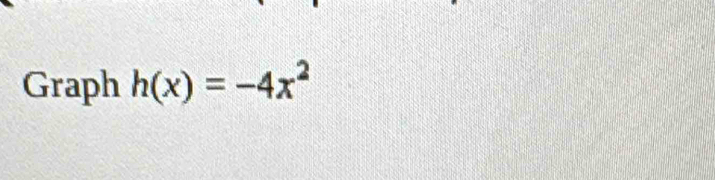 Graph h(x)=-4x^2