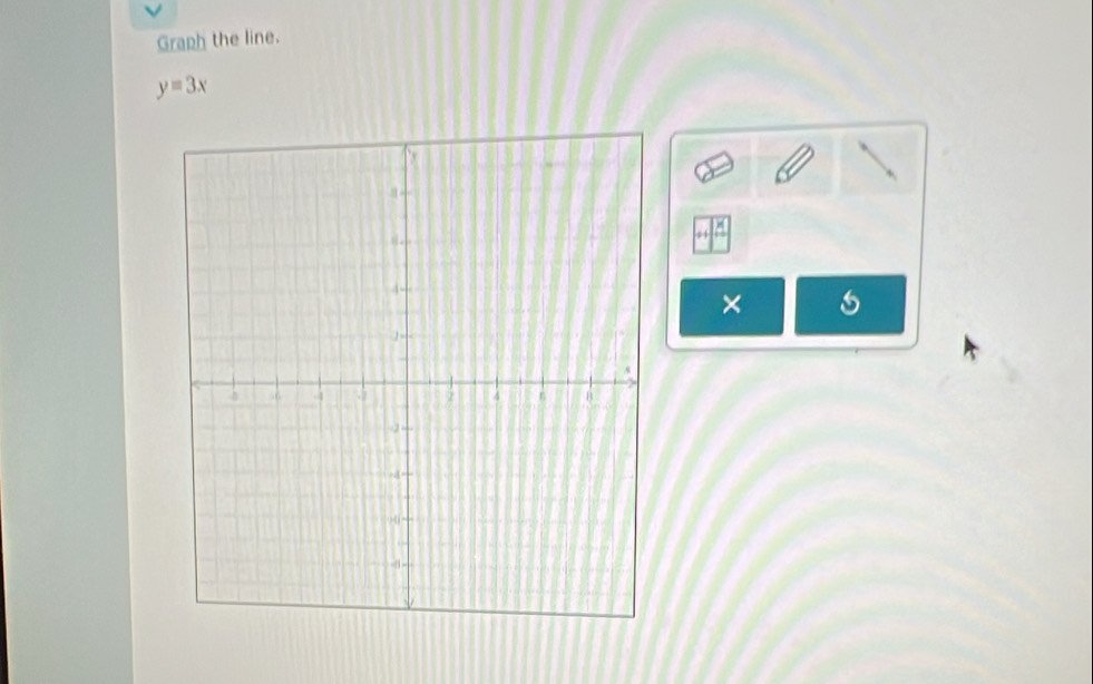 Graph the line.
y=3x
× s