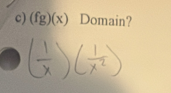 (fg)(x) Domain?