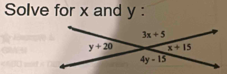 Solve for x and y :