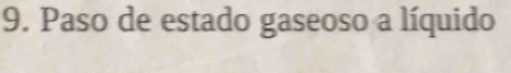 Paso de estado gaseoso a líquido