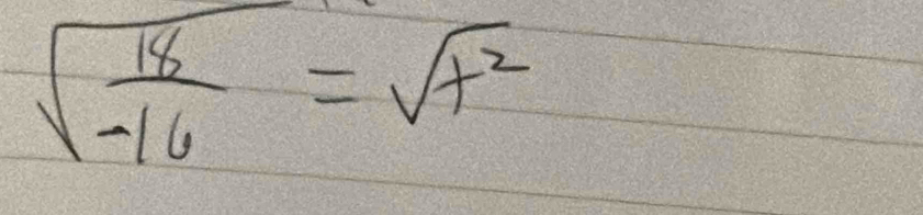 sqrt(frac 18)-16=sqrt(t^2)