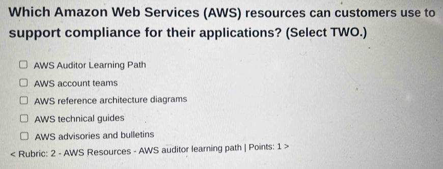 Which Amazon Web Services (AWS) resources can customers use to support ...