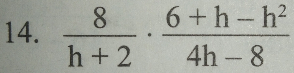  8/h+2 ·  (6+h-h^2)/4h-8 