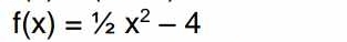 f(x)=1/2x^2-4