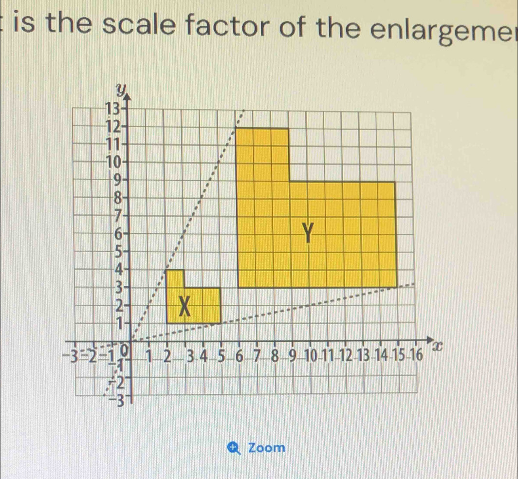 is the scale factor of the enlargeme 
Zoom