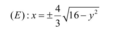 x=±  4/3 sqrt(16-y^2)