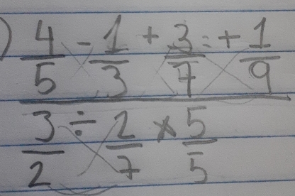 frac  4/5 = 1/3 + 3/7 + 1/9  3/7 = 2/7 *  5/5 