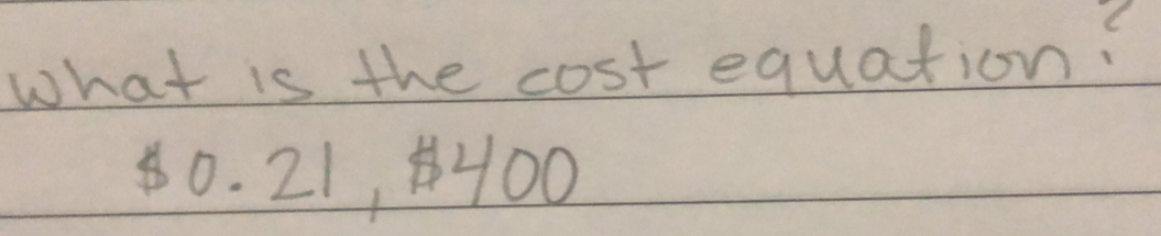 what is the cost equation?
80. 21,400