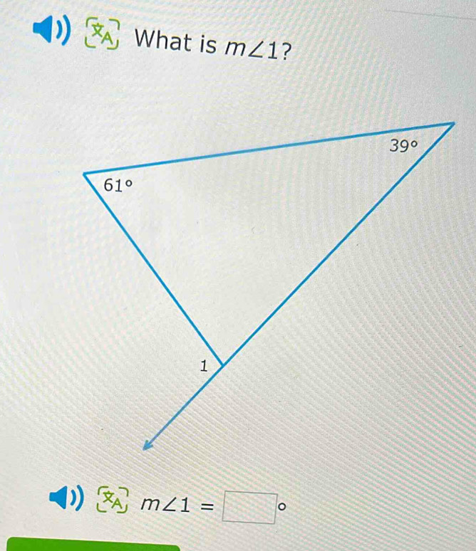 What is m∠ 1 ?
m∠ 1=□°