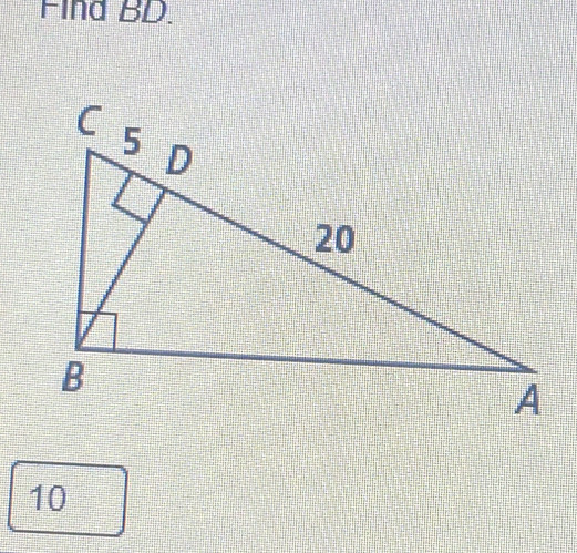 Find BD.
10