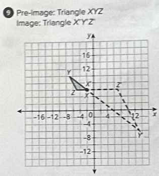 Pre-image: Triangle XYZ
Image: Triangle XYZ