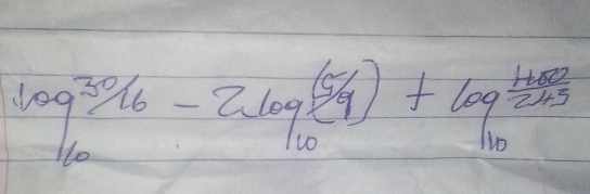 log^(30)/16-2log _10(5/9)+log _10 (1+50)/2+3 