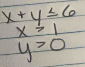 x+y≤ 6
x/ 1
y>0