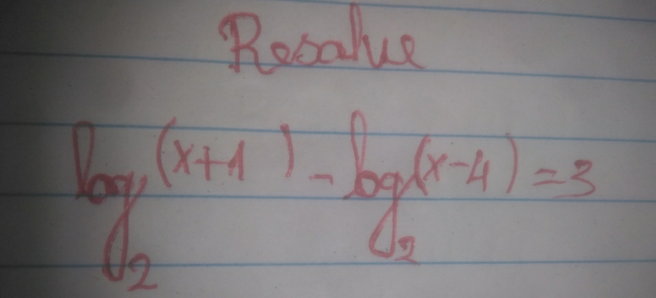 Rocalue
log _2(x+1)-log _2(x-4)=3