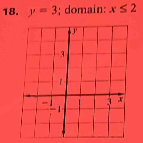 y=3; domain: x≤ 2