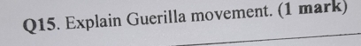 Explain Guerilla movement. (1 mark)