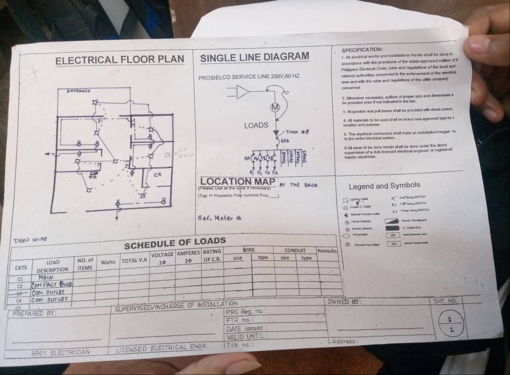 Solved: ELECTRICAL FLOOR PLAN SINGLE LINE DIAGRAM SPECIFICATION: t. All ...