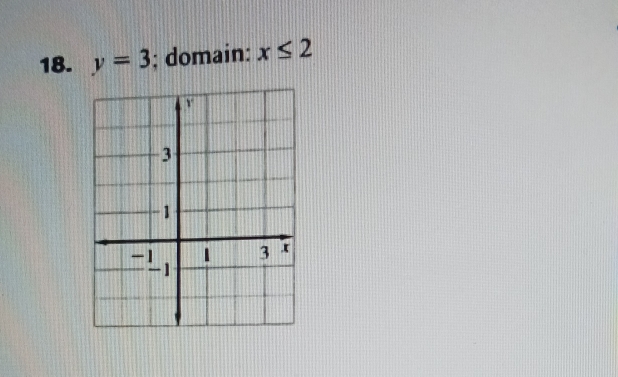 y=3; domain: x≤ 2