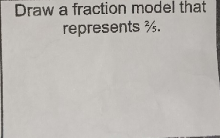 Draw a fraction model that 
represents %.