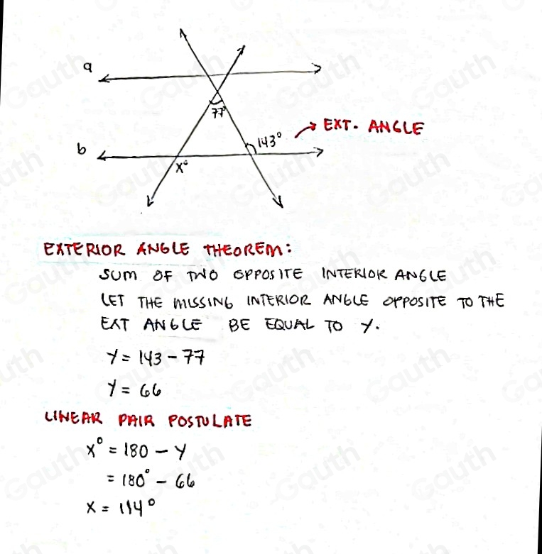 Solved: In the figure shown, lines a and b are parallel. What is the ...