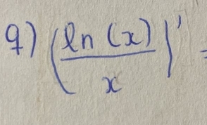 ( ln (x)/x )'=