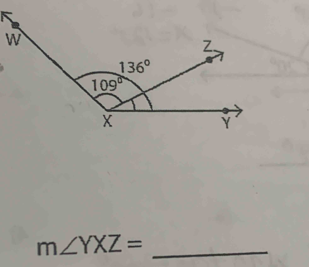 m∠ YXZ= _