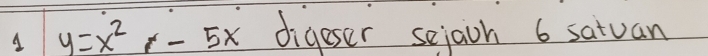 y=x^2-5x digeser sejach 6 satuan