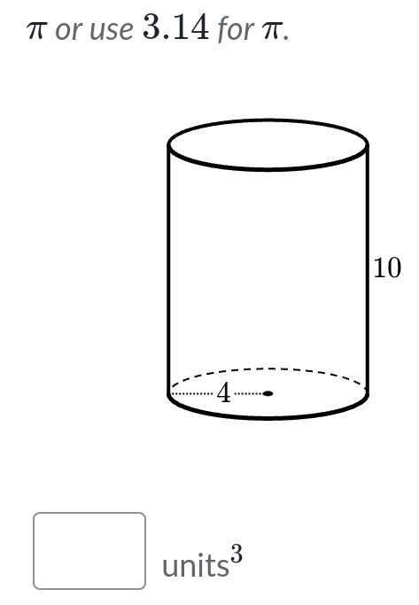 π or use 3.14 for π.
□  units3