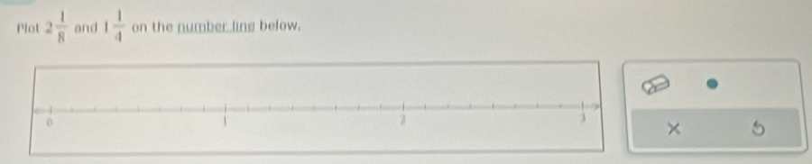 Plot 2 1/8  and 1 1/4  on the number ling below. 
×