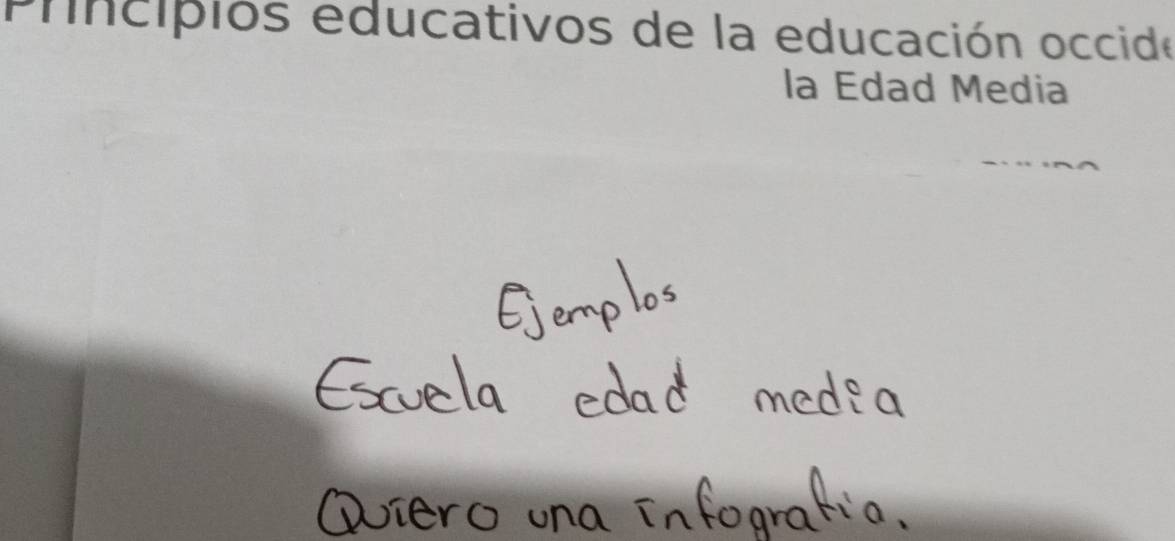 Prncipiós educativos de la educación occide 
la Edad Media