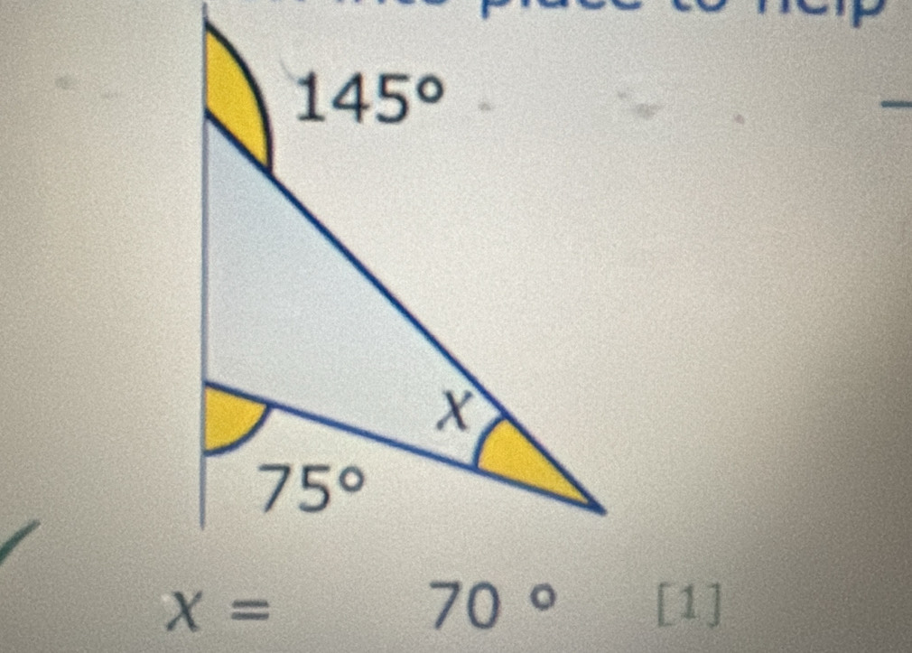 x=70° [1]